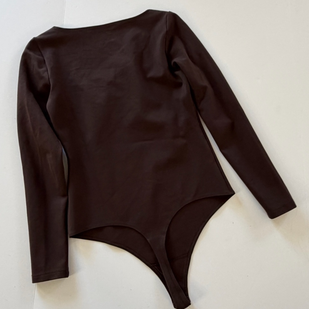Abercrombie & Fitch Bodysuit Shirt Womens Medium Soft Collection Brown - Picture 5 of 5